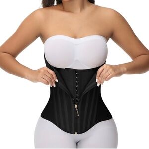 SHAPSHE Waist Trainer for Women Tummy Control Waist Cincher Corset -Black Small